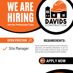 April 2026 Hiring Site Manager for Davids Construction 